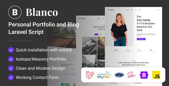 Portfolio & Blog Script — Portfolio / Blog source code preview